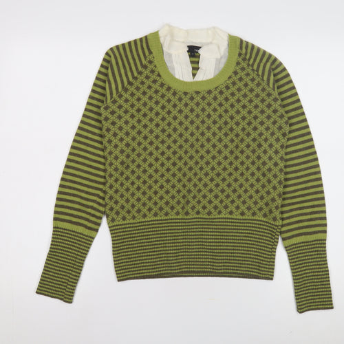 Next Women's Green Argyle Stripe Pullover Jumper Size 10