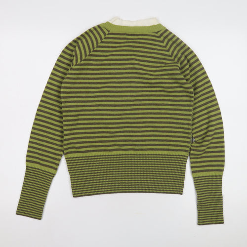 Next Women's Green Argyle Stripe Pullover Jumper Size 10