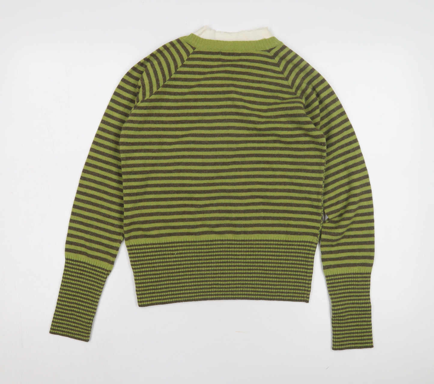 Next Women's Green Argyle Stripe Pullover Jumper Size 10