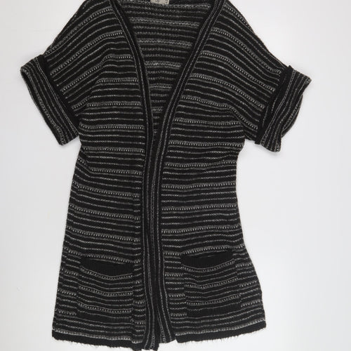 Bay Women's Black Striped Open Cardigan Size 10