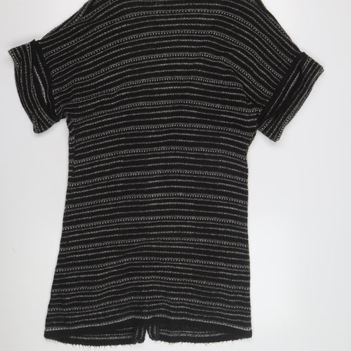 Bay Women's Black Striped Open Cardigan Size 10