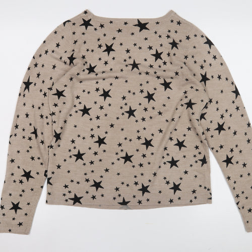 Marks and Spencer Women's Beige Star Pullover Jumper 14