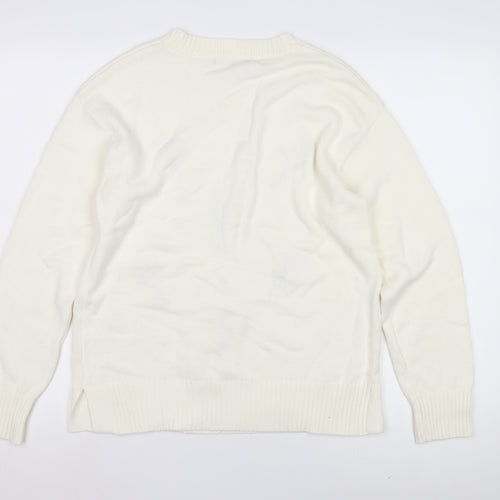 Bonmarché Women's Ivory Floral Jumper Size 12