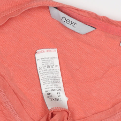 Next Women's Pink V-Neck Lace Accent Top Size 12