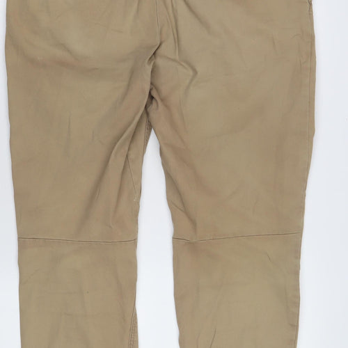 H&M Men's Beige Joggers S Regular Fit Tapered