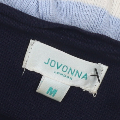 Jovonna London Women's Blue Striped Pullover Jumper, M
