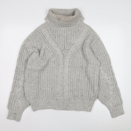 Marks and Spencer Women's Grey Roll Neck Pullover Jumper