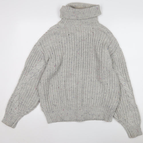 Marks and Spencer Women's Grey Roll Neck Pullover Jumper
