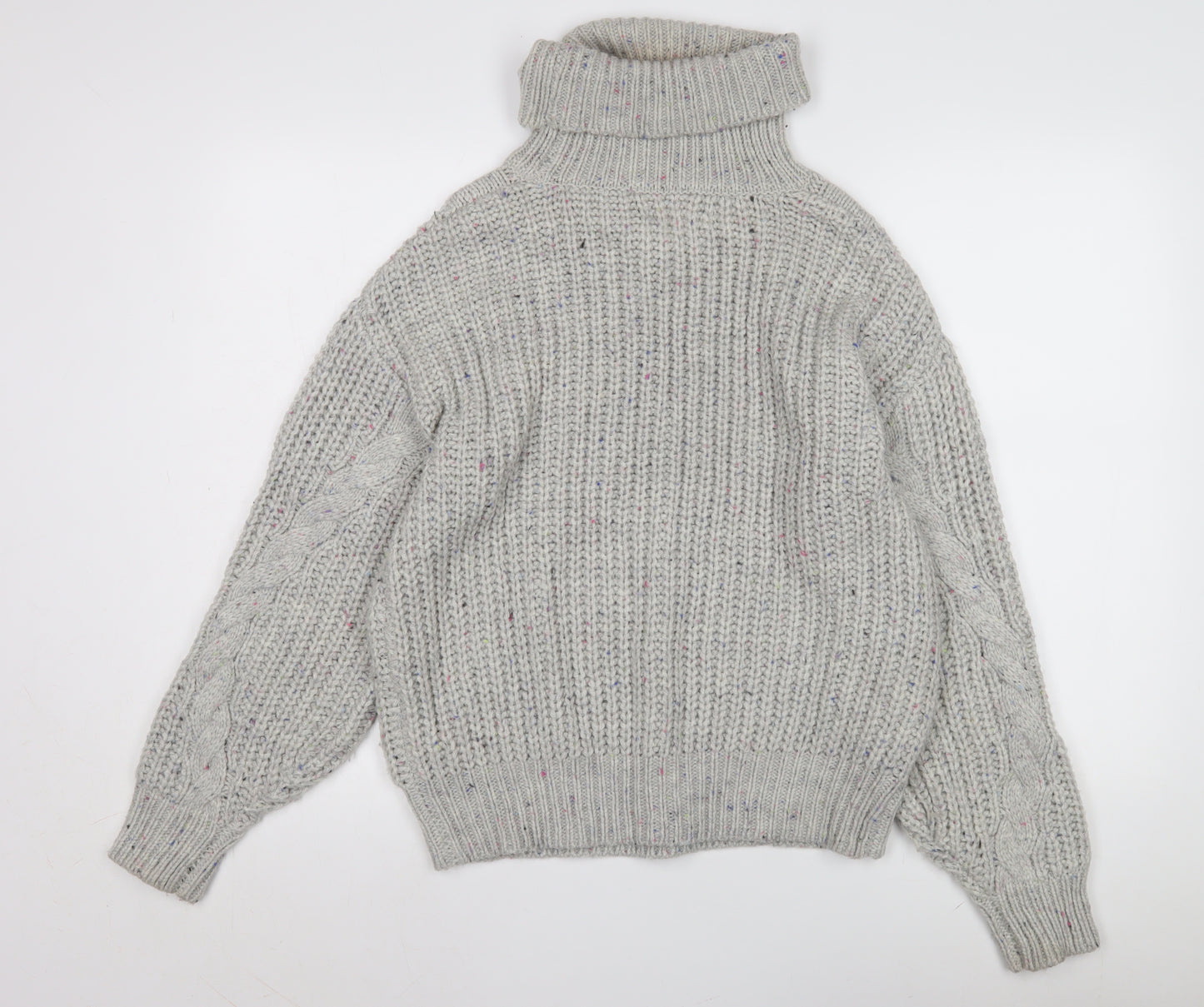 Marks and Spencer Women's Grey Roll Neck Pullover Jumper