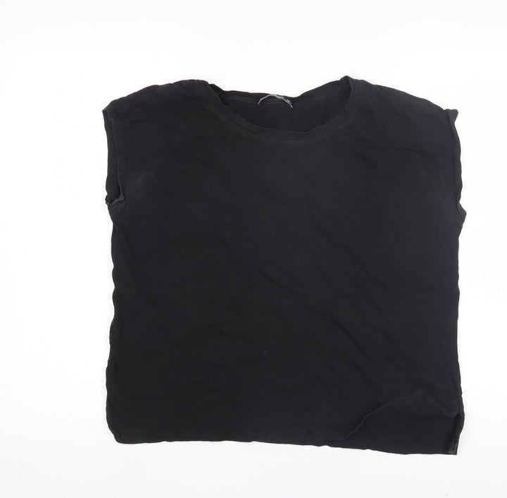 Mango Women's Black Crew Neck Sleeveless Top Size 14