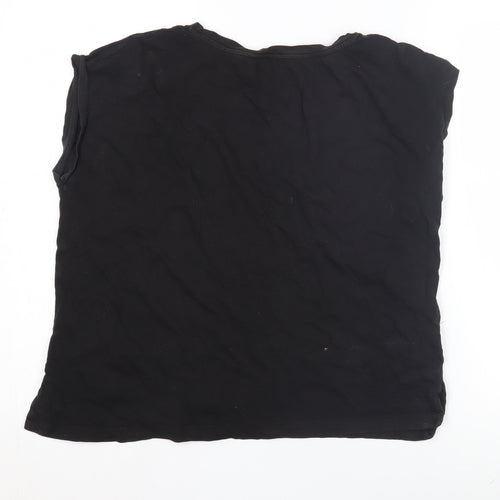 Mango Women's Black Crew Neck Sleeveless Top Size 14