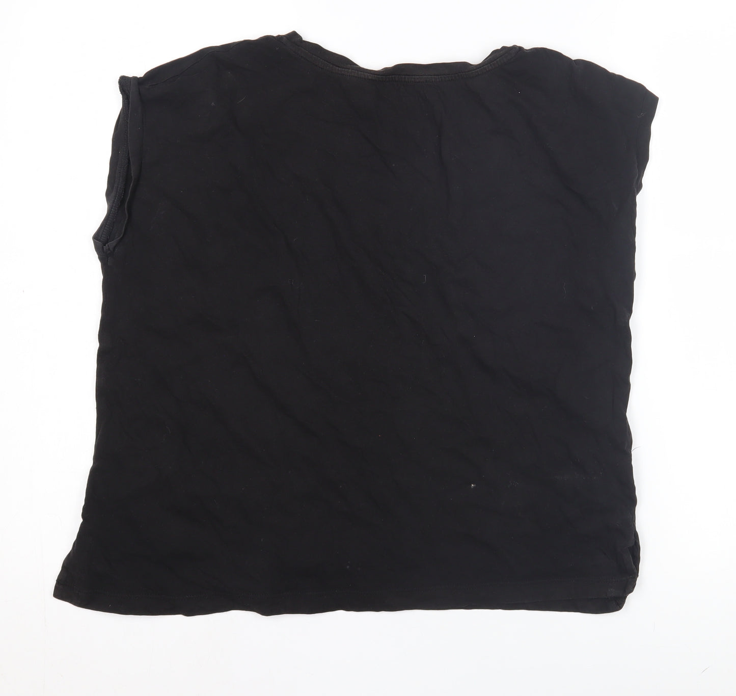 Mango Women's Black Crew Neck Sleeveless Top Size 14