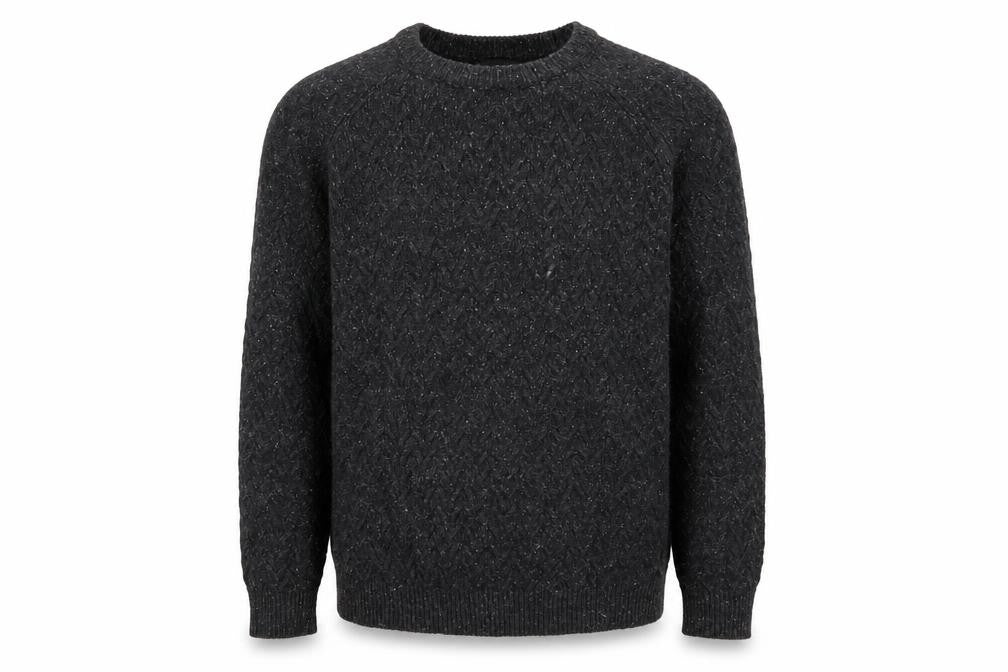 Front view of Next Men's Black Cable-Knit Jumper XS
