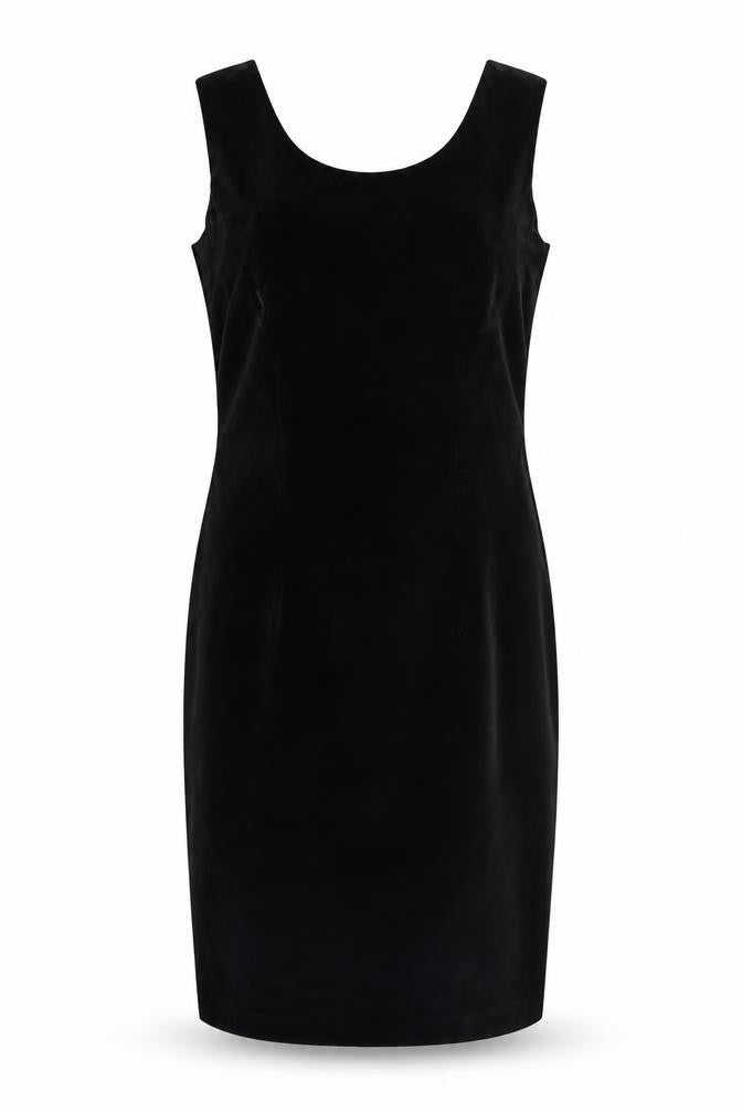 Front view of Vera Mont Women's Black Sleeveless Dress, size 10