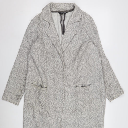 Next Women's Grey Wool Blend Petite Coat Size 12