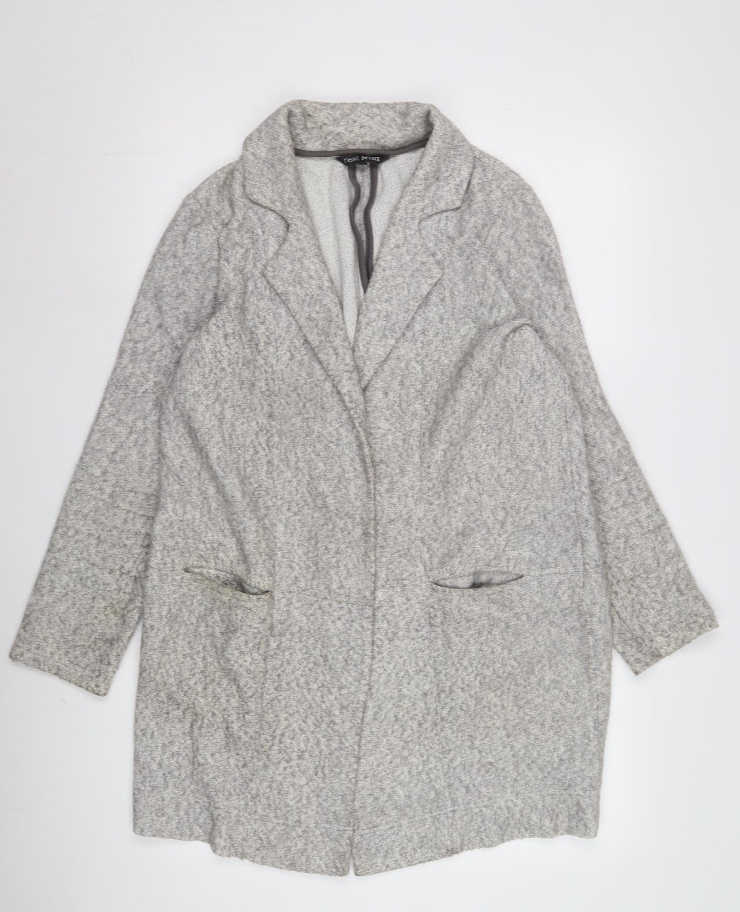 Next Women's Grey Wool Blend Petite Coat Size 12