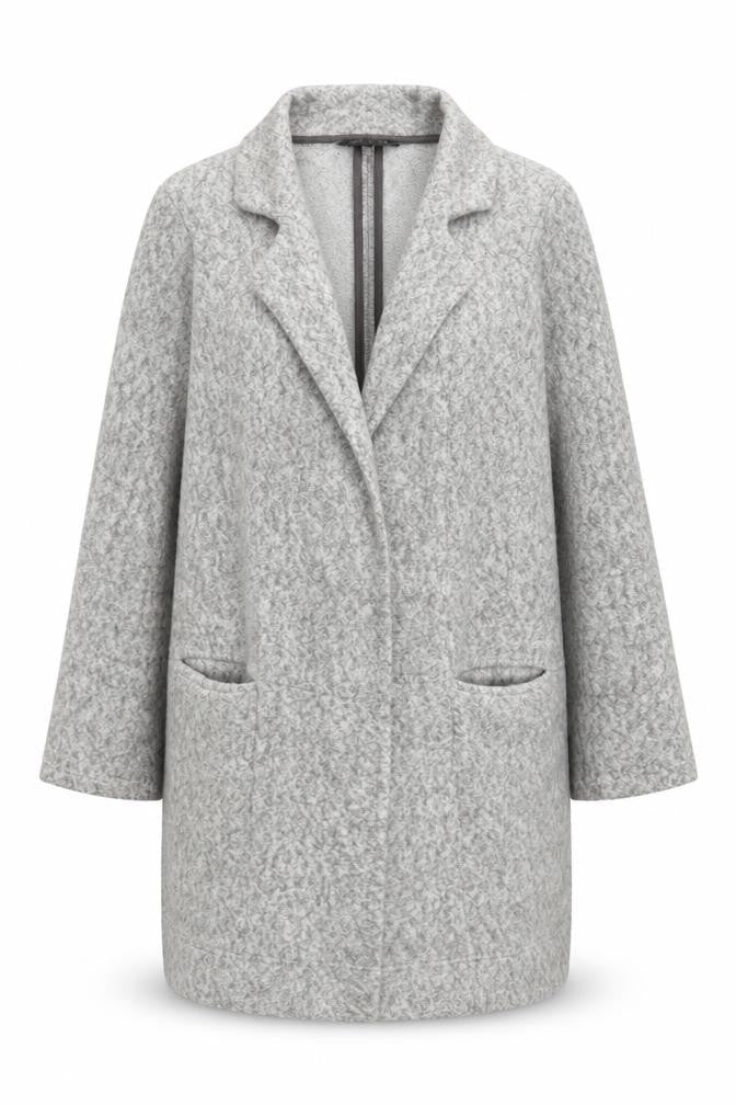 Front view of Next Women's Grey Wool Blend Petite Coat, size 12