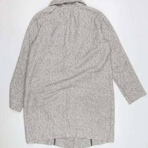 Next Women's Grey Wool Blend Petite Coat Size 12