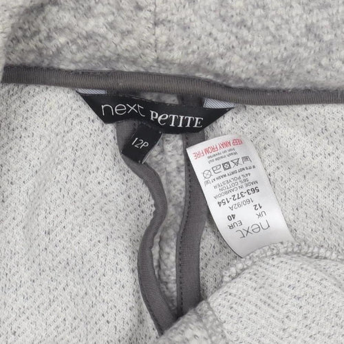 Next Women's Grey Wool Blend Petite Coat Size 12