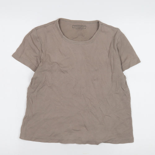 The White Company Women's Brown T-Shirt L, Crew Neck