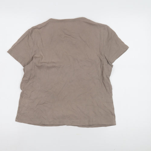 The White Company Women's Brown T-Shirt L, Crew Neck