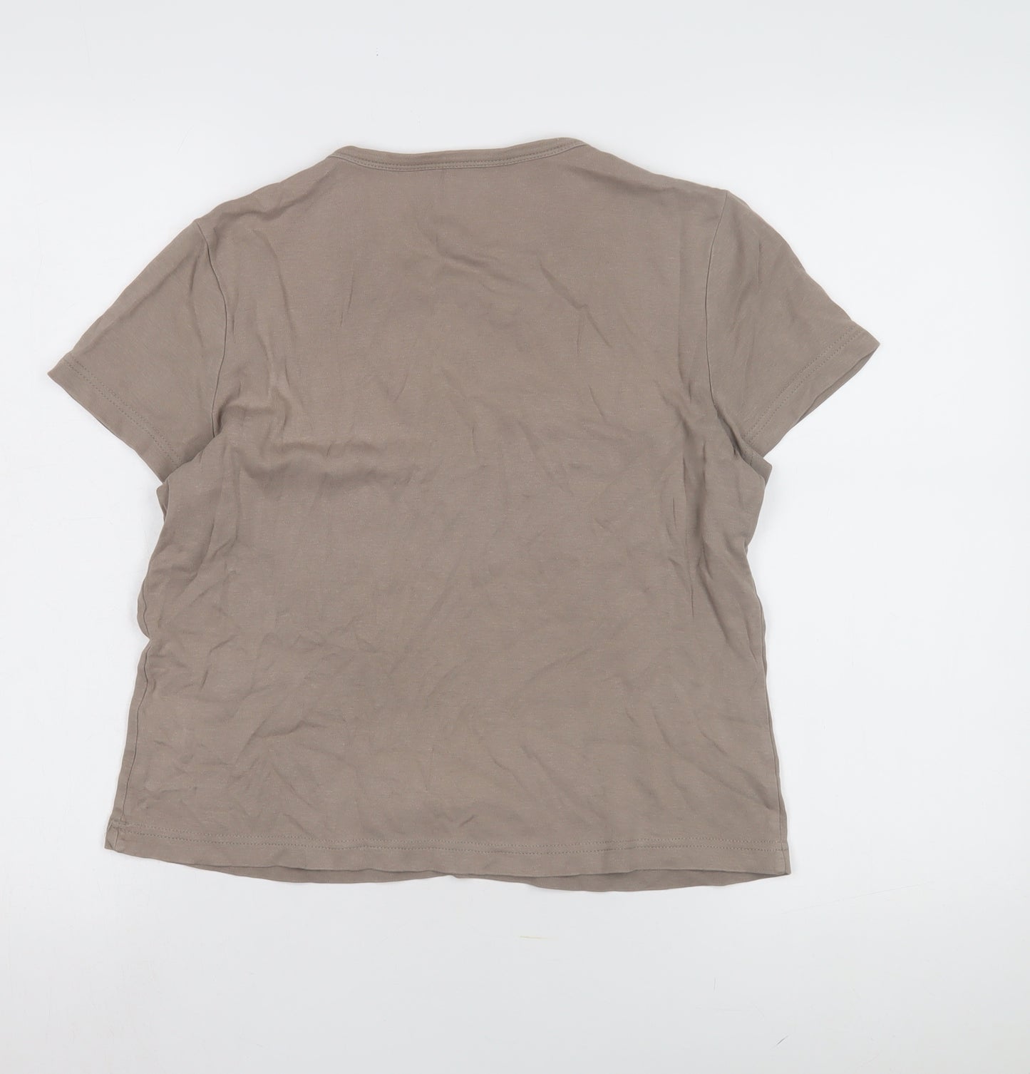 The White Company Women's Brown T-Shirt L, Crew Neck