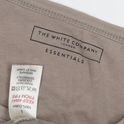 The White Company Women's Brown T-Shirt L, Crew Neck