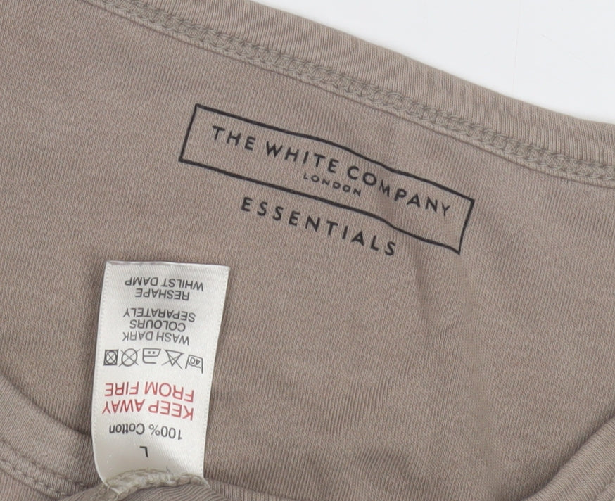 The White Company Women's Brown T-Shirt L, Crew Neck