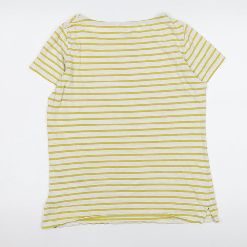 Boden Women's Yellow Striped T-Shirt Size 12