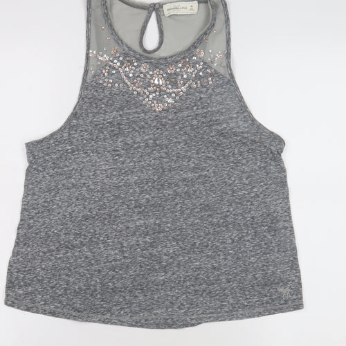 Abercrombie & Fitch Grey Sequin Women's Medium Camisole Tank