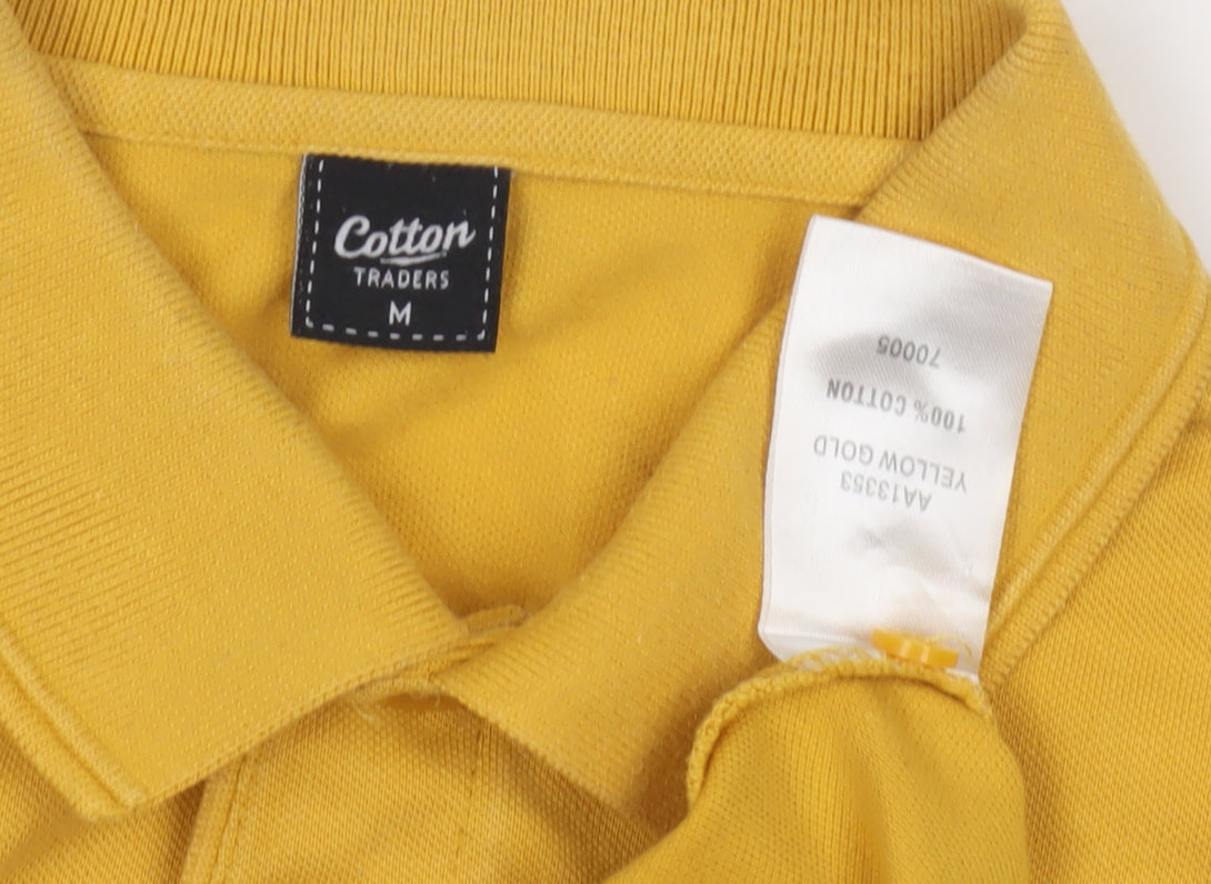 Cotton Traders Men's Yellow Polo Shirt, Medium