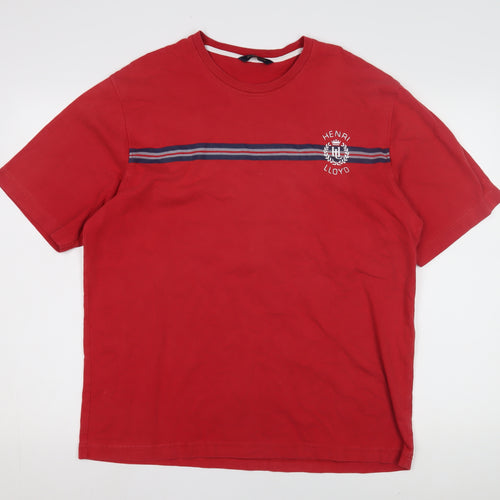 Henri Lloyd Men's Red Crew Neck T-Shirt Size L