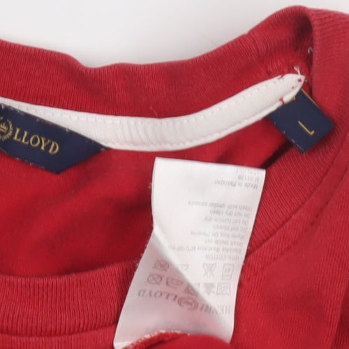 Henri Lloyd Men's Red Crew Neck T-Shirt Size L