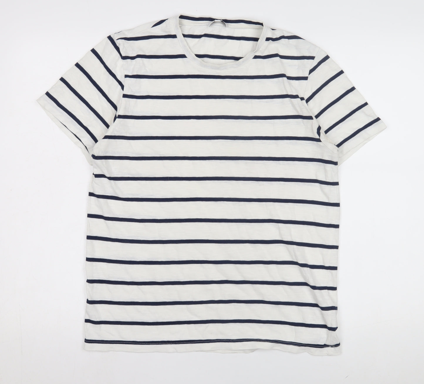 Reiss Men's Medium White Striped T-Shirt