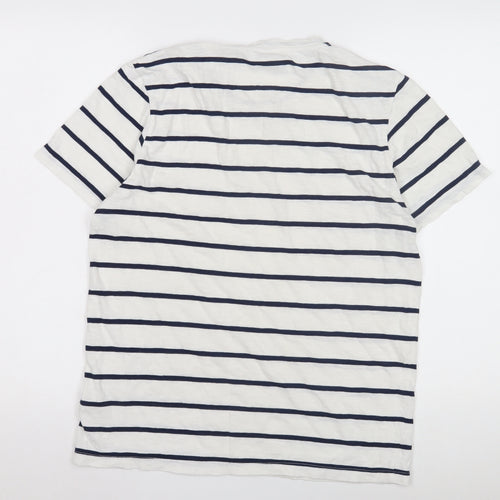 Reiss Men's Medium White Striped T-Shirt