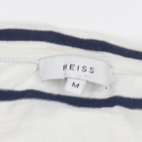 Reiss Men's Medium White Striped T-Shirt