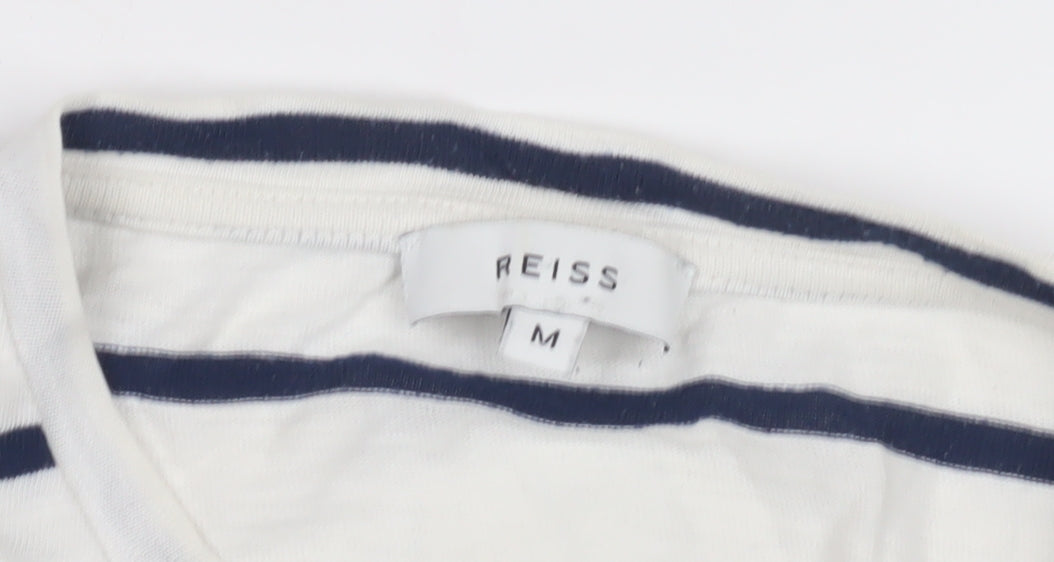Reiss Men's Medium White Striped T-Shirt
