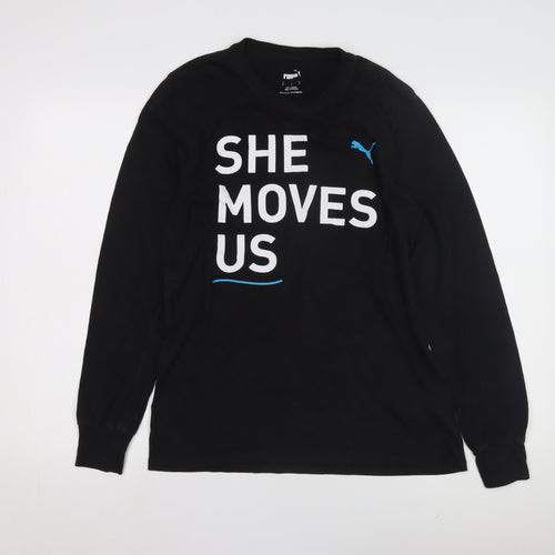 Puma Women's Black Long Sleeve Crew Neck T-Shirt