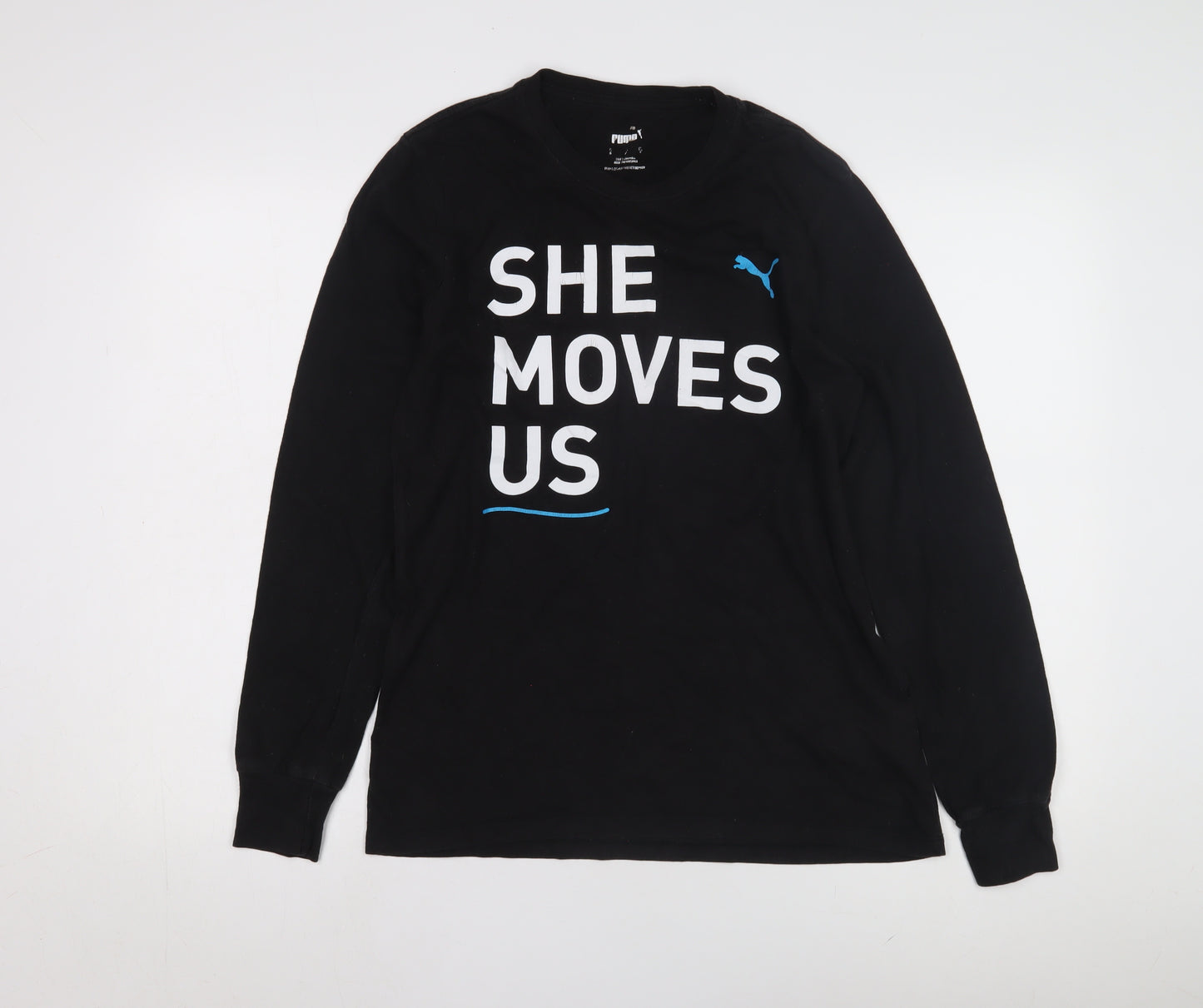 Puma Women's Black Long Sleeve Crew Neck T-Shirt