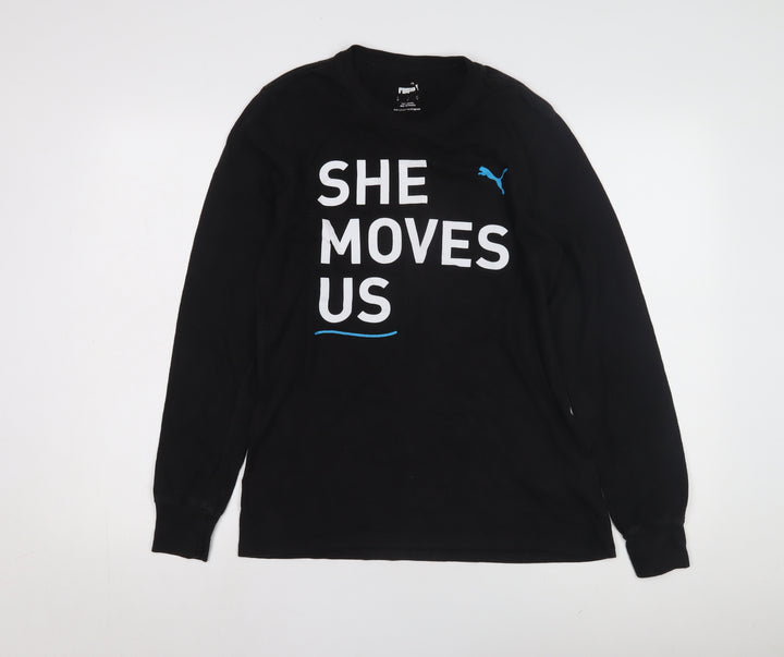Puma Women's Black Long Sleeve Crew Neck T-Shirt