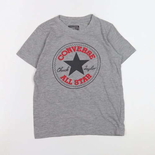 Converse Boys' Grey T-Shirt, 5-6 Years, Graphic Logo Style