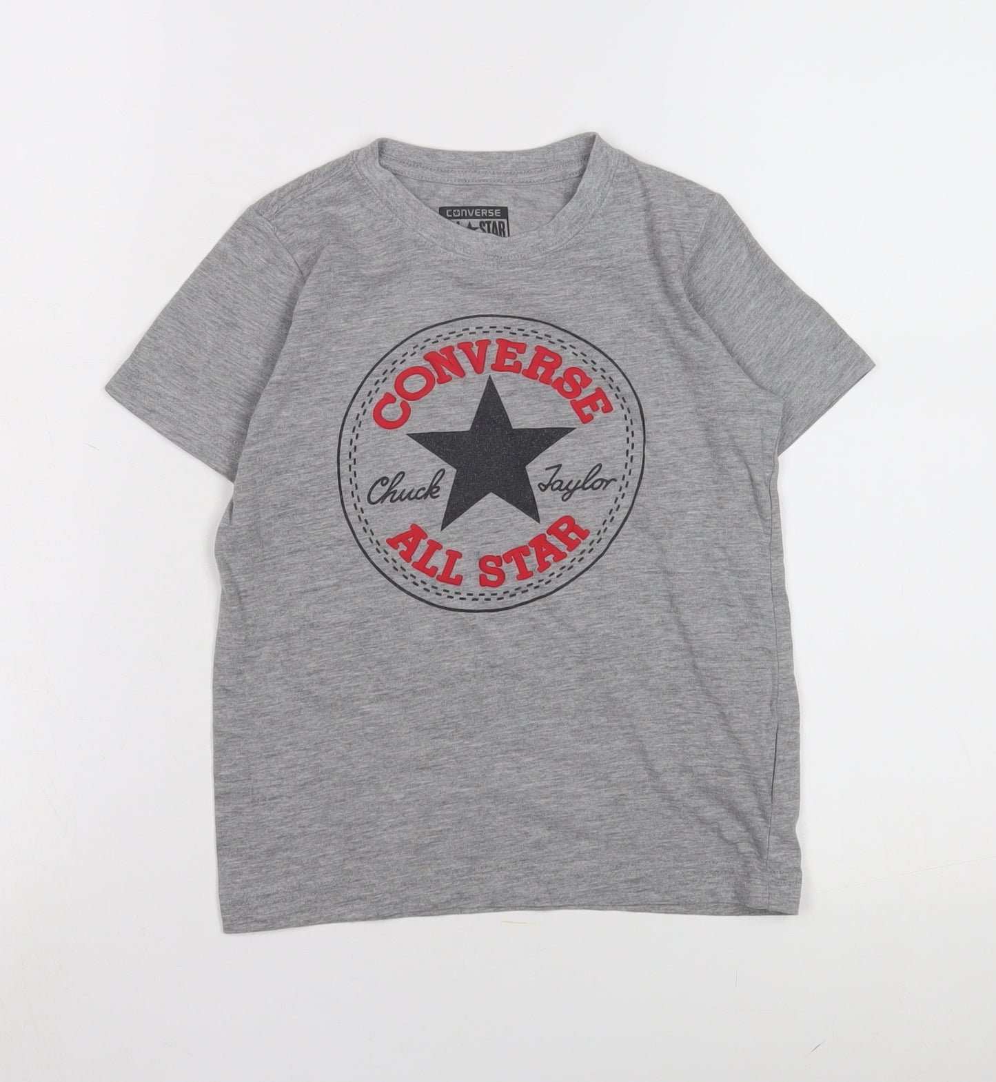 Converse Boys' Grey T-Shirt, 5-6 Years, Graphic Logo Style