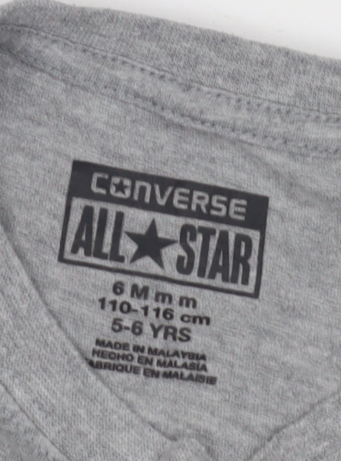 Converse Boys' Grey T-Shirt, 5-6 Years, Graphic Logo Style