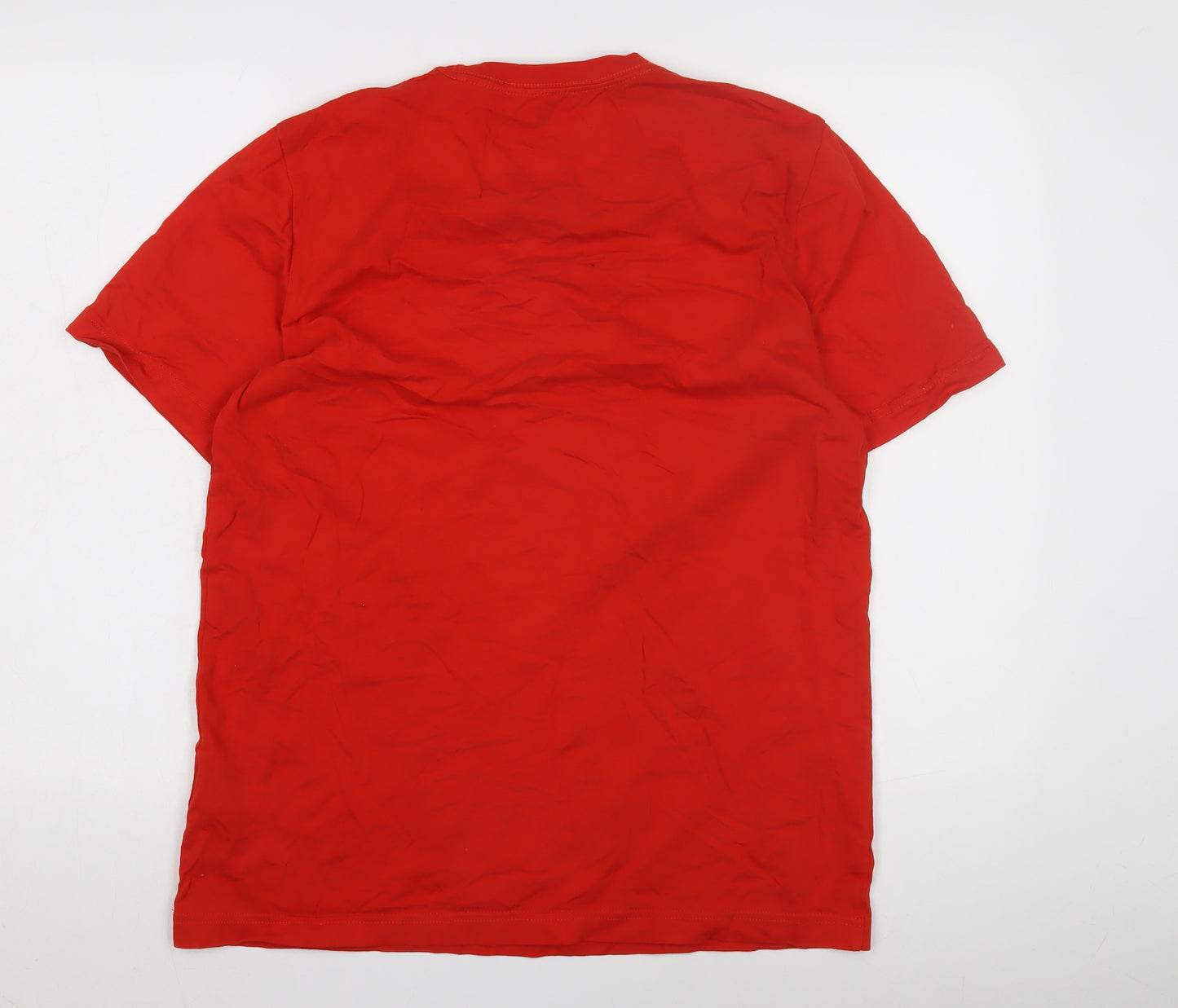 Adidas Men's Red Logo T-Shirt, L, Crew Neck