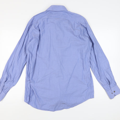 Marks and Spencer Men's Blue Long Sleeve Shirt 16.5