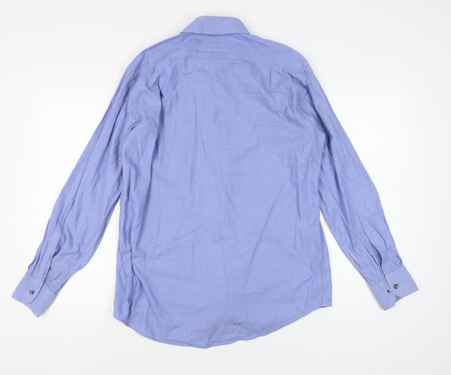 Marks and Spencer Men's Blue Long Sleeve Shirt 16.5