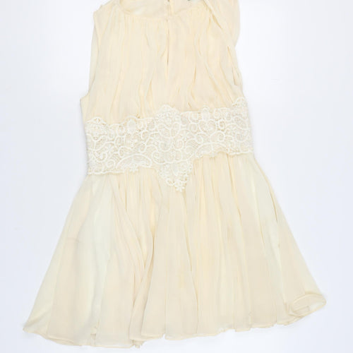 River Island Women's Ivory Lace Accent Dress Size 16