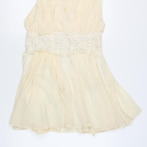 River Island Women's Ivory Lace Accent Dress Size 16