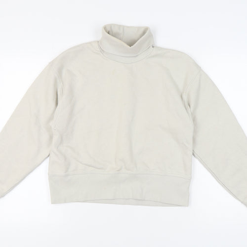 Zara Women's Ivory Roll Neck Sweatshirt, Size S, Casual Warm
