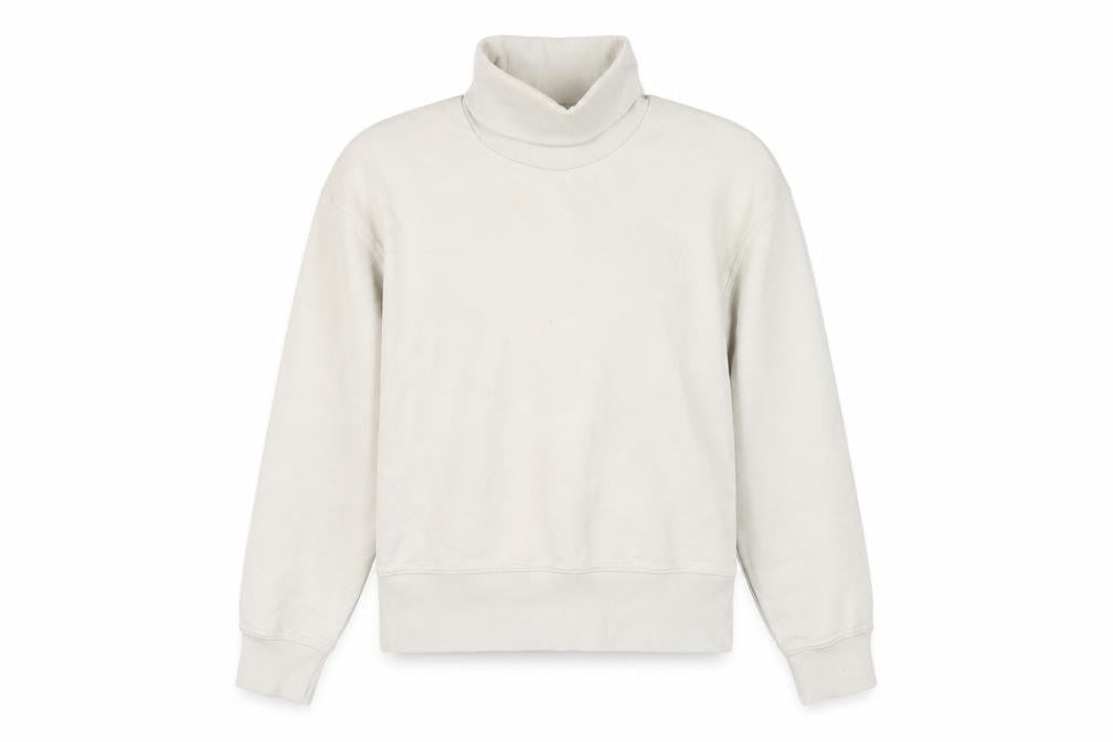 Front view of Zara Women's Ivory Roll Neck Sweatshirt, size S, Casual Warm